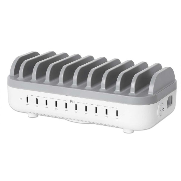 Manhattan 102766 organizer voor laadstation Wit, Grijs