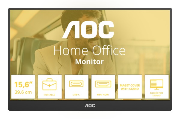 AOC 16T20E2 Draagbare televisie en monitoor Draagbare monitor Zw