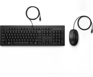 HP 225 Wired Mouse and Keyboard Combo toetsenbord USB Zwart