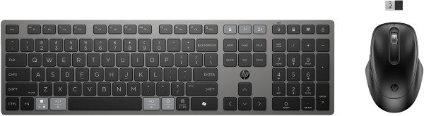 HP 725 Multi-Device Rechargeable Wireless Keyboard and Mouse Com