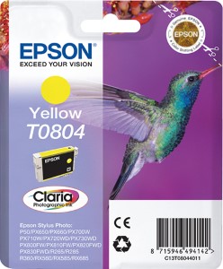 Epson Hummingbird T0804 inktcartridge 1 stuk(s) Origineel Geel