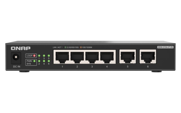 QNAP QSW-2104-2T-R2 netwerk-switch Unmanaged 10G Ethernet (100/1