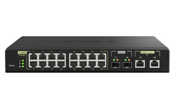 QNAP QSW-M2116P-2T2S netwerk-switch Managed L2 2.5G Ethernet Pow