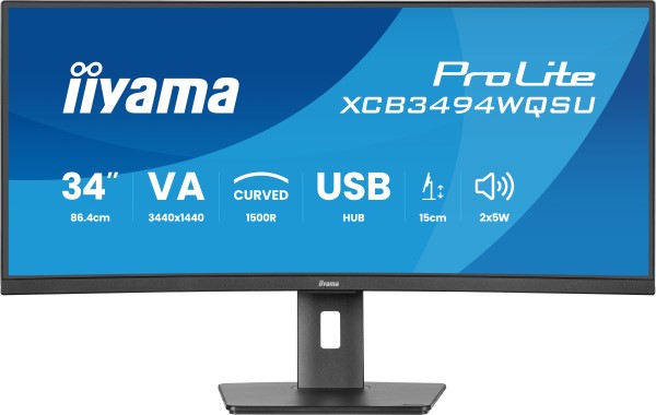 iiyama ProLite XCB3494WQSU-B1 computer monitor 86,4 cm (34" iiyama ProLite XCB3494WQSU-B1 computer monitor 86,4 cm (34"