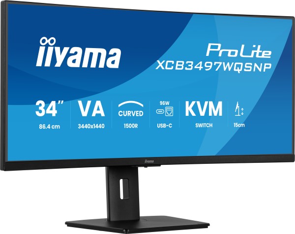 iiyama ProLite XCB3497WQSNP-B1 computer monitor 86,4 cm (34" iiyama ProLite XCB3497WQSNP-B1 computer monitor 86,4 cm (34"