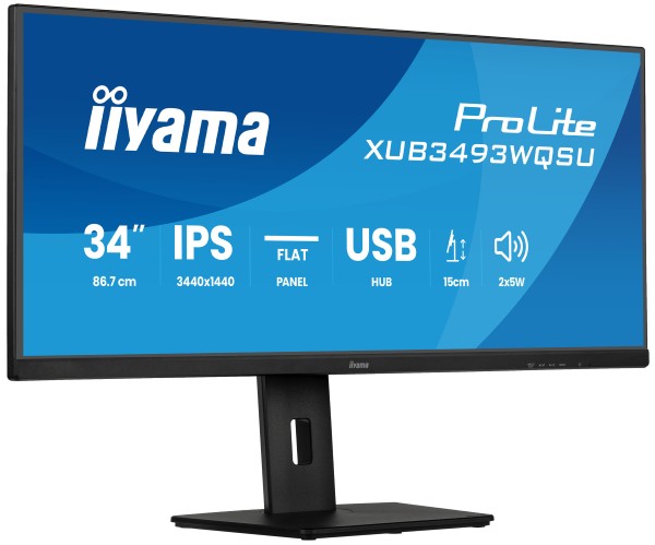 iiyama ProLite XUB3493WQSU-B6 computer monitor 86,4 cm (34" iiyama ProLite XUB3493WQSU-B6 computer monitor 86,4 cm (34"